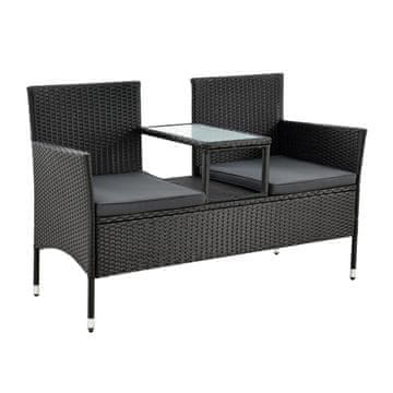 Homestar Vrtna klupa set Monaco 133x63x84 cm Crna Tamno siva