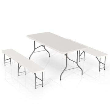 Homestar Set pivskog stola 3 dijela 180x70x74 cm bijeli