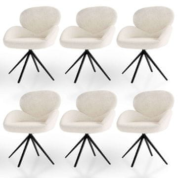 Homestar Set okretnih stolica Albano 90x59x65 cm krem boja, 6 komada