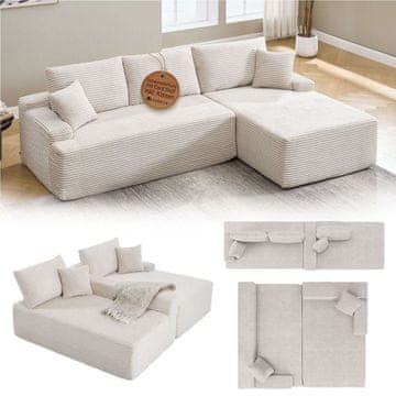 Homestar Kutna sofa Coredo 250x56x155 cm bež