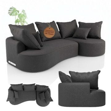 Homestar Sofa Tirano 300x83x155 cm tamnosiva