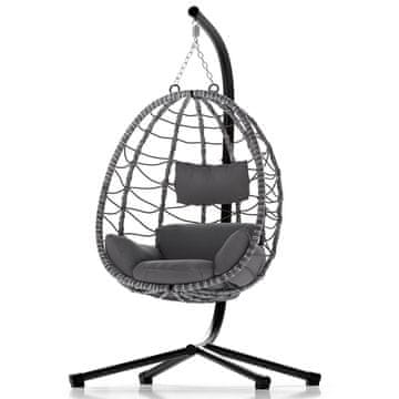 Homestar Viseća košara stolica Aria 95x95x196 cm tamnosiva