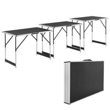Homestar Set sklopivog stola 3 dijela 100x60x73 cm, podesiva visina, crni