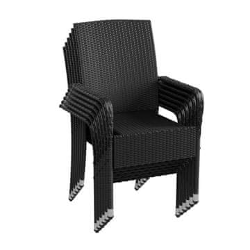 Homestar Set vrtnih stolica Yoro Set od 6 crnih