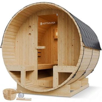 Homestar Bačvasta sauna Spitzbergen 191x193x220 cm prirodna vanjska
