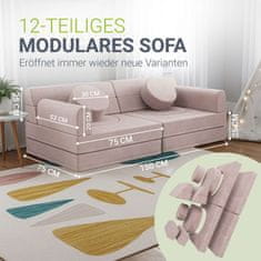 Homestar Dječja igraća sofa Kayo 150x75x50 cm ružičasta