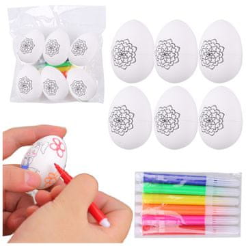 slomart LEAN TOYS Set 6 uskršnjih jaja za bojanje (Cvijet)