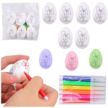 slomart LEAN TOYS Set 6 uskršnjih jaja za bojanje (Zec)