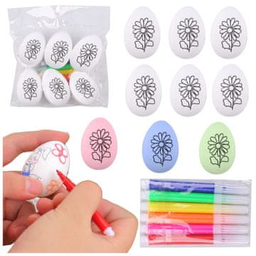 slomart LEAN TOYS Set 6 uskršnjih jaja za bojanje (Cvijet)
