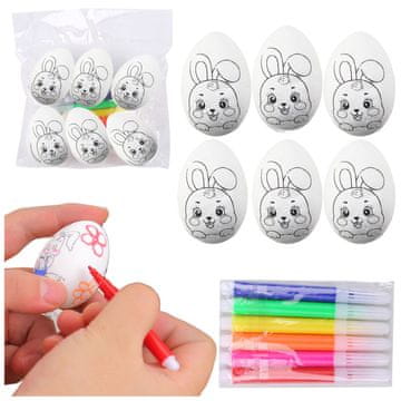 slomart LEAN TOYS Set 6 uskršnjih jaja za bojanje (Zec)