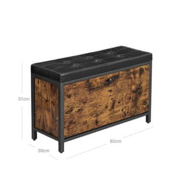 Songmics Klupa za cipele 80x30x51 cm smeđa