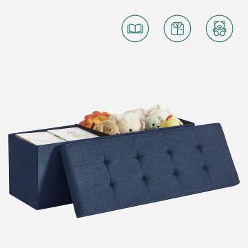 Songmics Klupa za pohranu 110x38x38 cm Plava