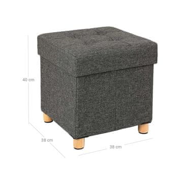 Songmics Tabure za pohranu 38x40x38 cm Siva