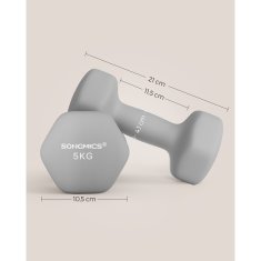 Songmics Set bučica 2 komada 21x10.5 cm siva