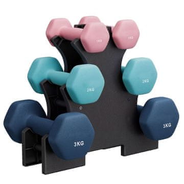 Songmics Set bučica 3 para 11.5x5x4.5 cm ružičasta plava akvamarin
