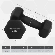 Songmics Set bučica 20.5x9.5x9 cm Crna