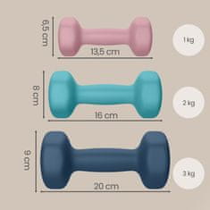 Songmics Set bučica 3 para 11.5x5x4.5 cm ružičasta plava akvamarin