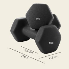 Songmics Set bučica 2 komada 21x10.5 cm crne boje