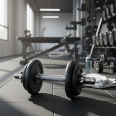 Songmics Set bučica 2 u 1 s povezivom čeličnom šipkom 2x10 kg crni