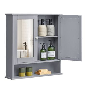 Songmics Ormarić sa ogledalom 13x56.5x58.5 cm Sivi