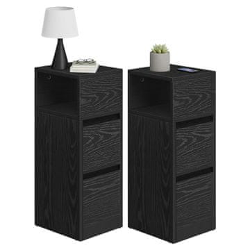 Songmics Set noćnih ormarića 2 kom 30x25x65 cm crni