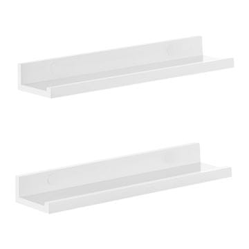 Songmics Set zidnih polica 2 plutajuće police 60x10 cm bijela