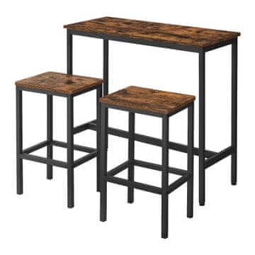 Songmics Set barskog stola 100x40x90 cm smeđa