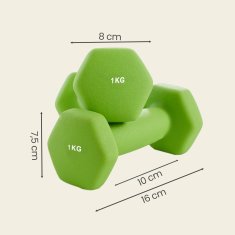 Songmics Set bučica 3 para 2x1 kg 2x2 kg 2x3 kg Roza Akvamarin Plava
