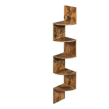 Songmics Ugaona polica 5 razina 20x20x126 cm smeđa