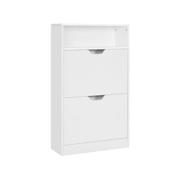 Songmics Ormarić za cipele 2 pretinca 60x24x102 cm bijeli