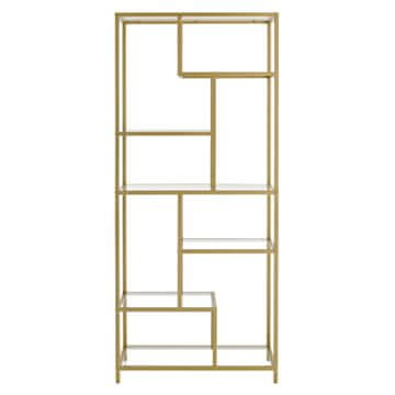 Songmics Knjigovodstveni regal 6 polica 30x80x180 cm Zlatni
