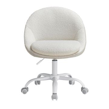 Songmics Uredska stolica 60x60x80-90 cm Bež Bijela
