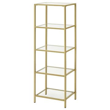 Songmics Polica 5 razina 40x30x124.5 cm Zlatna