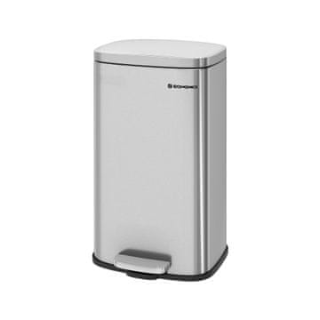 Songmics Kanta za smeće s pedalom 35x63x23.8 cm srebrna