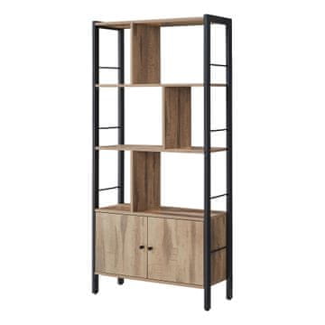 Songmics Knjigovod 4 otvorene police 30x74x154.5 cm smeđa