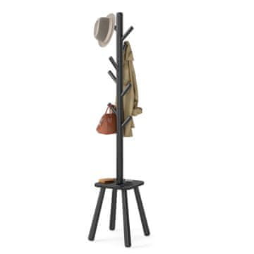 Songmics Vješalica za kapute 34.7x34.7x170.5 cm Crna