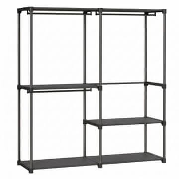 Songmics Ormar 138x43x182 cm Crni, netkani tekstil, metalne cijevi, plastični konektori