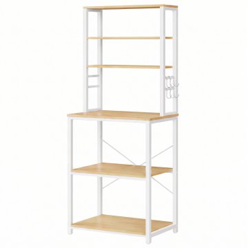 Songmics Kuhinjska polica 6 razina s 6 kukica 40x60x167 cm smeđa