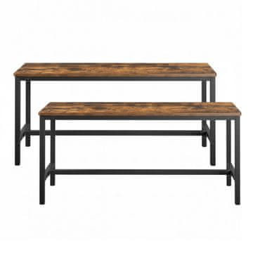 Songmics Set blagovaonske klupe 2 komada 32.5x108x50 cm smeđa