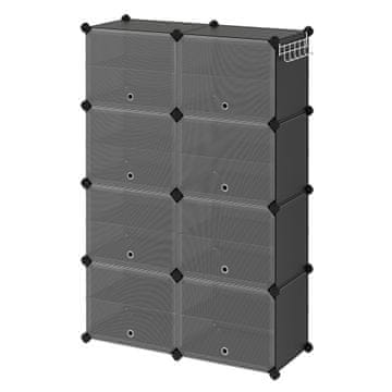 Songmics Ormarić za cipele 8 pregrada 32x124x94 cm Crni