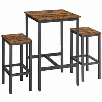 Songmics Set barskog stola 60x60x90 cm smeđa