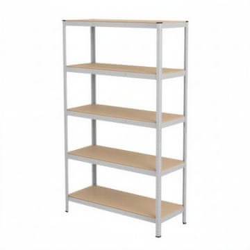 Songmics Čvrsta polica 200x120x60 cm srebrna