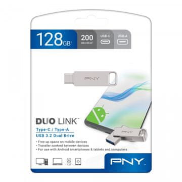 slomart PNY 128GB USB 3.2 Duo-Link stick, USB-A/USB-C