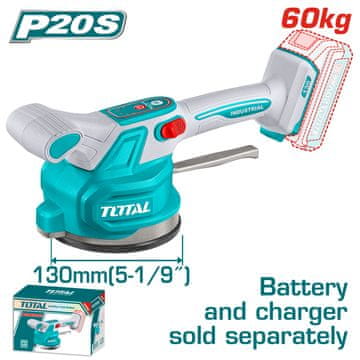 Total One-Stop Tools Akumulatorski vibrator za pločice 60kg / 130mm / 10000rpm /20V/2.0Ah-7.5Ah/P20S (Bez baterije) / INDUSTRAIAL (TTVLI2001)