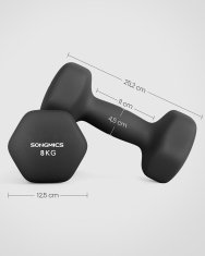 Songmics Set bučica heksagonalni 25.2x12.5 cm Crni neopren