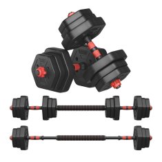 Songmics Set bučica heksagonalnih s povezivom šipkom 115.3x21.8x19.6 cm crne boje