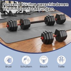 Songmics Set bučica heksagonalni 135x21.8x21.5 cm crni