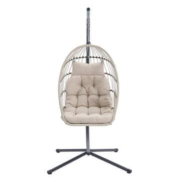 Songmics Viseća stolica s postoljem 98x103x195 cm bijela