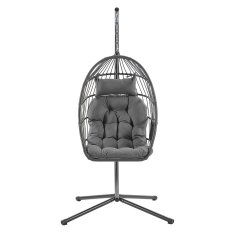 Songmics Viseća stolica s postoljem 98x103x195 cm siva