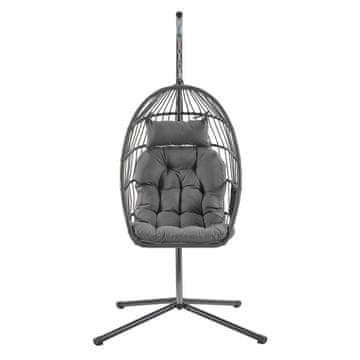 Songmics Viseća stolica s postoljem 98x103x195 cm siva